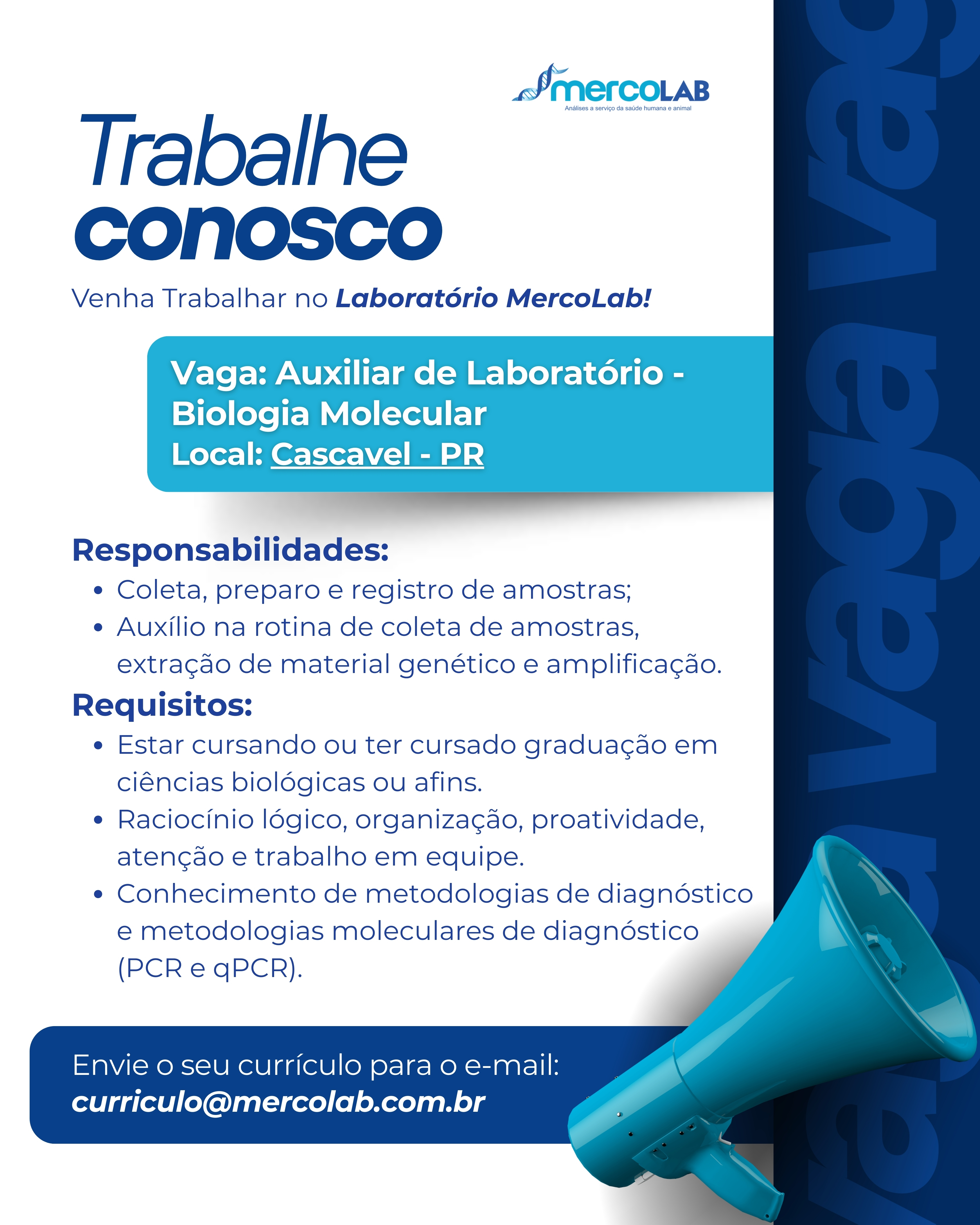 Auxiliar de Laboratório - Biologia Molecular